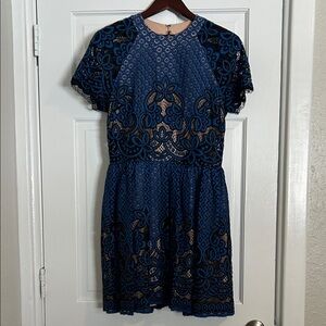 City Triangle Blue Lace Dress- size 11 Junior